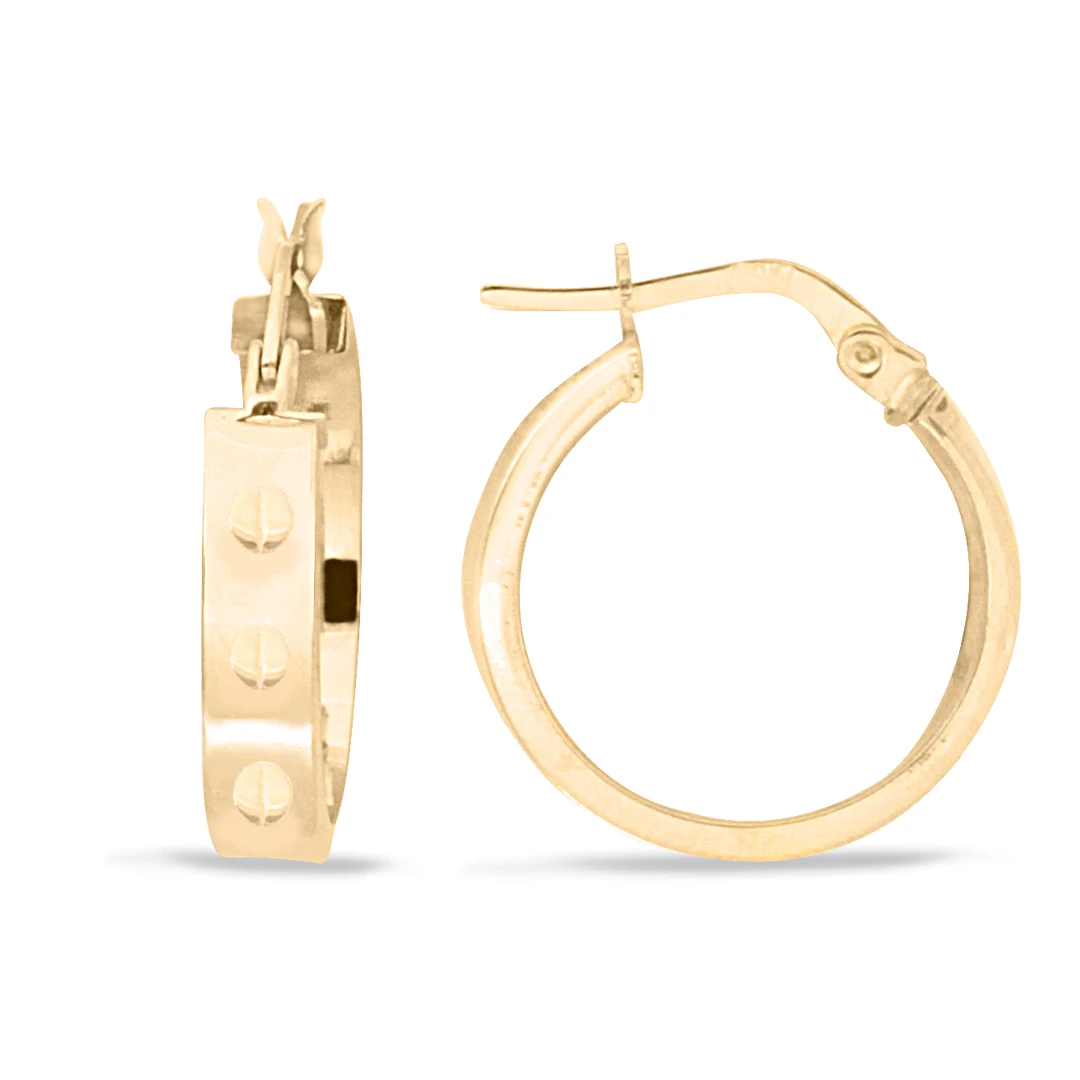 1.8 Cm Düz Spor Model Altın Halka Küpe (KP0051)