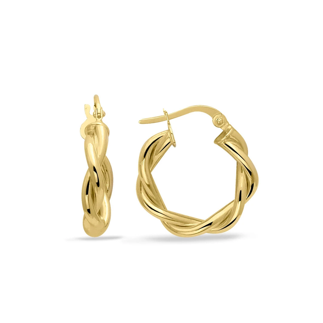 2 Cm Düz Altın Burgu Halka Küpe (KP0165)