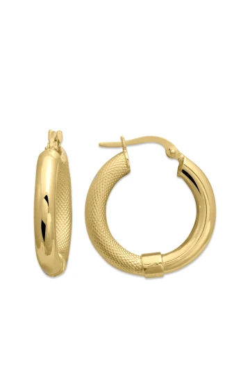 2 Cm Fantazi Altın Halka Küpe