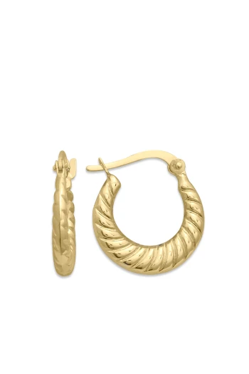 2 Cm İstiridye Altın Halka Küpe