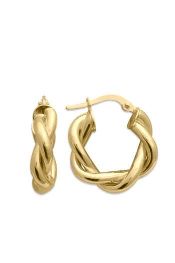 2 Cm Kalın Burgu Altın Halka Küpe