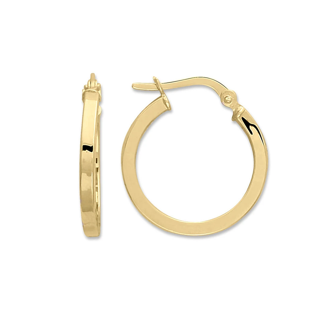 2 Cm Köşeli Altın Halka Küpe (KP0297)