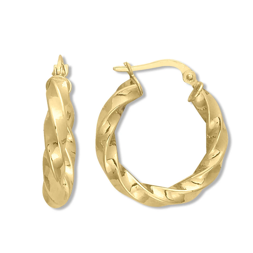 2.2 Cm Altın Burgulu Altın Halka Küpe (KP0274)