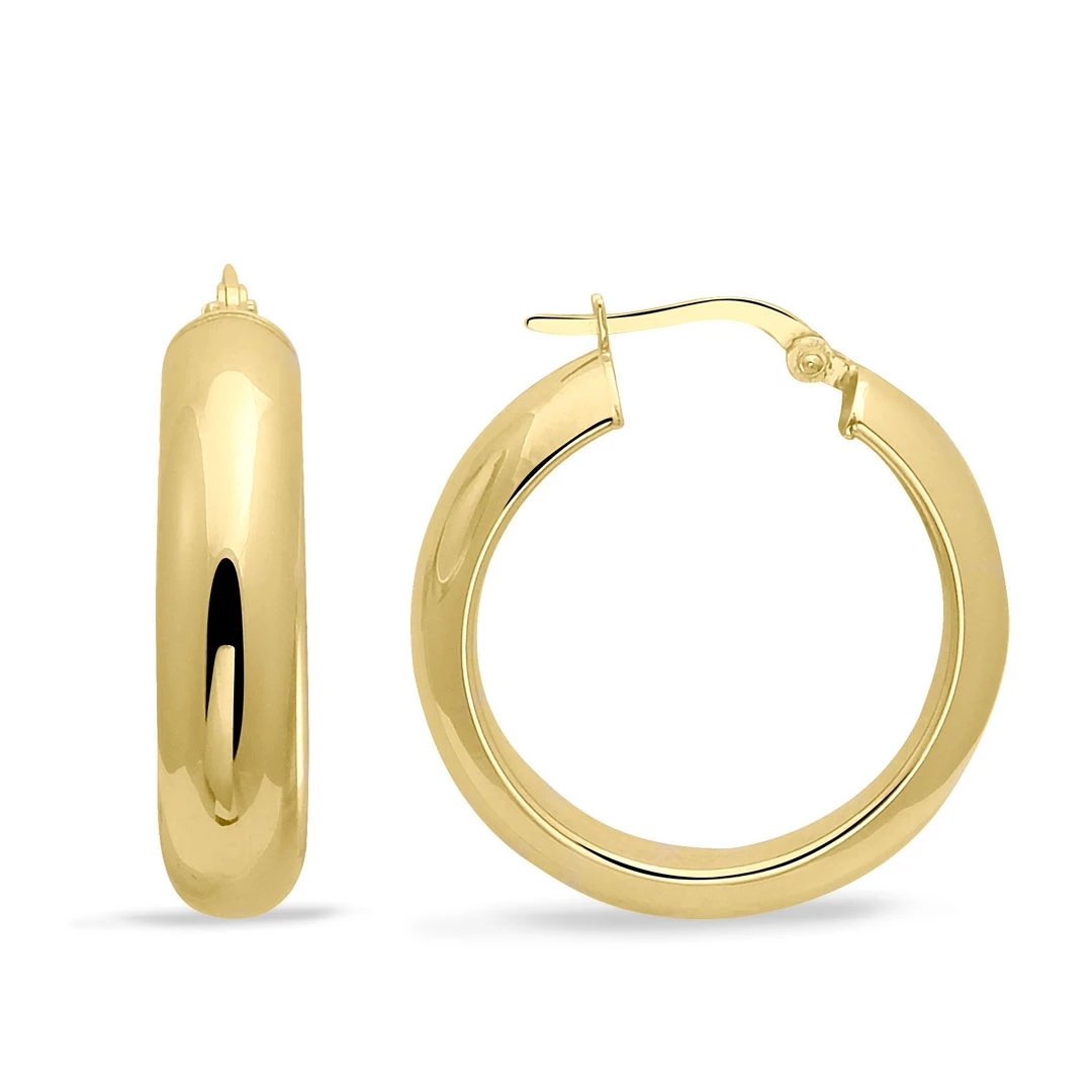 2.5 Cm Altın Bombeli Halka Küpe (KP0175)