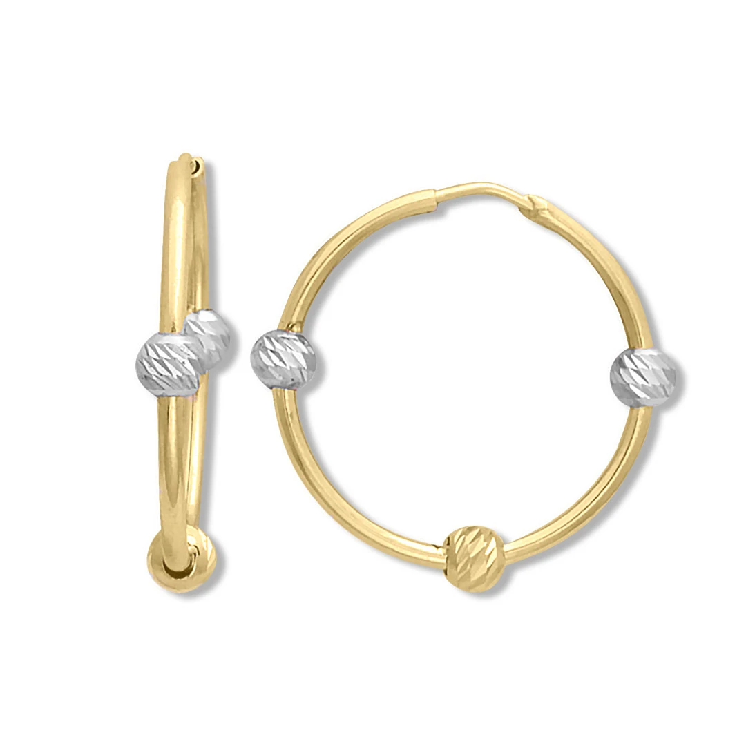 2.5 Cm Altın Dorika Toplu Spor Halka Küpe (KP0303)