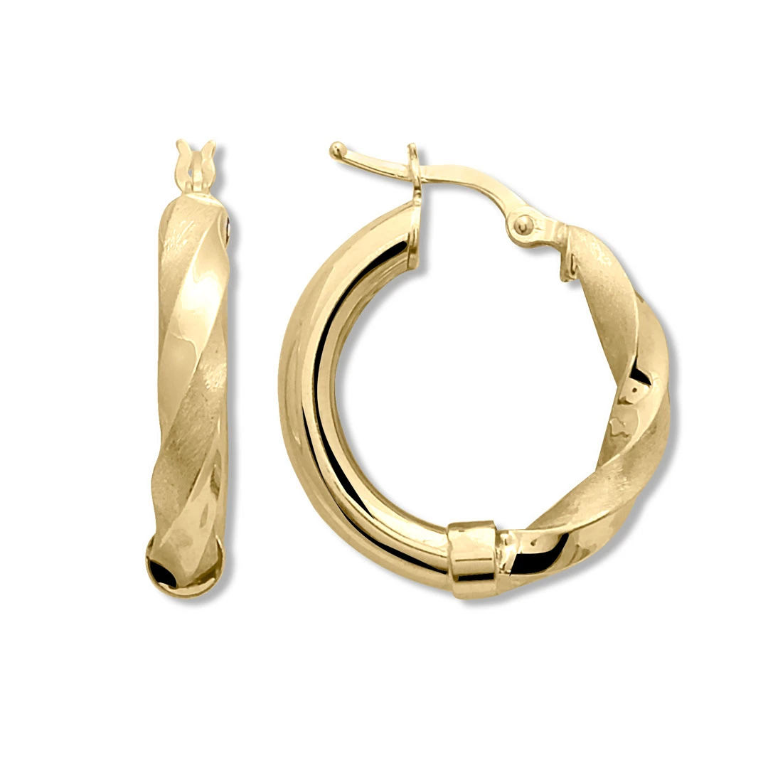 2.5 Cm Altın Yarım Burgu Halka Küpe (KP0264)