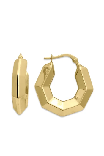 2.5 Cm Köşeli Altın Halka Küpe