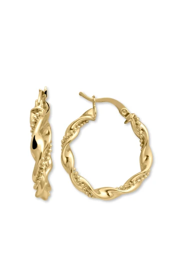 2.5 Cm Zincir Sargılı Altın Halka Küpe