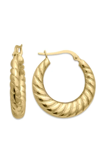 3 Cm Altın İstiridye Halka Küpe