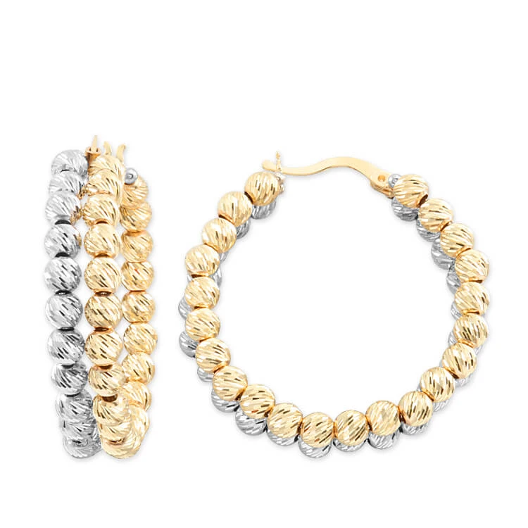 3.4 Cm Çift Sıralı Altın Dorika Halka Küpe (KP00002)