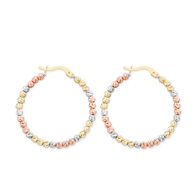 3.6 Cm Renkli Toplu Tek Sıra Altın Halka Küpe (KP0008)