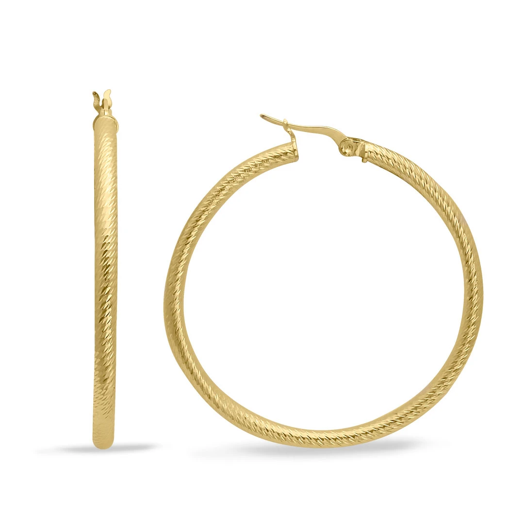 4.2 Cm Kalemli Altın Halka Küpe (KP0171)