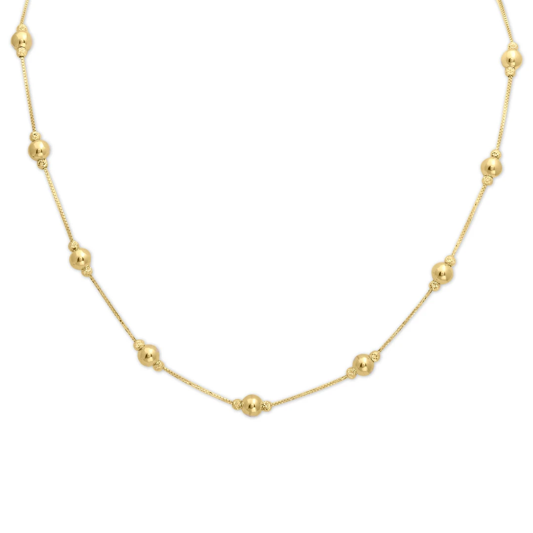 50 Cm Altın Top Detaylı Kolye (KLY0611)