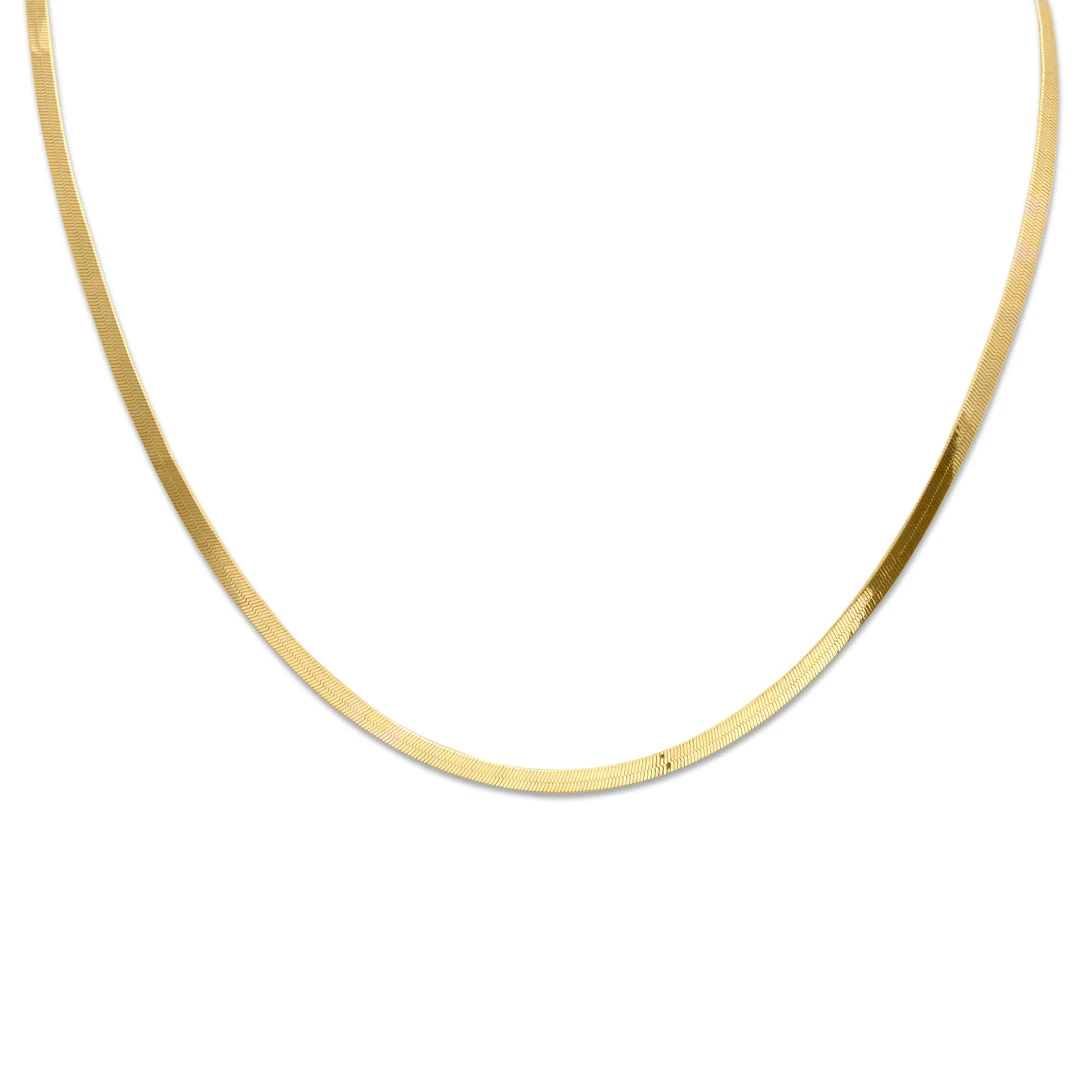 50 Cm Ezme Balık Sırtı Altın Zincir Kolye (KLY0454)