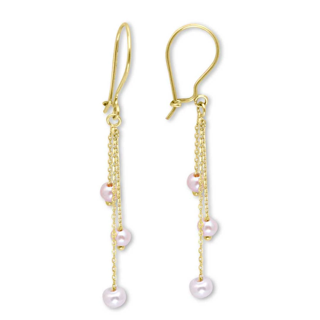 5.5 Cm Altın Sallantılı İnci Küpe (KP0081)