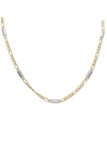 55 Cm Çubuklu Figaro Altın Erkek Zincir