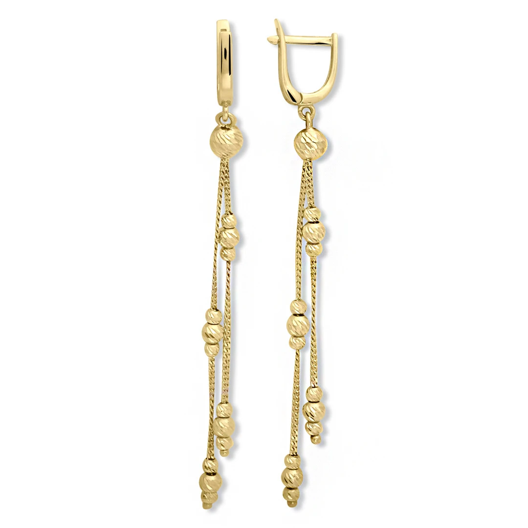 9 Cm Sallantılı Altın Dorika Küpe (KP0215)