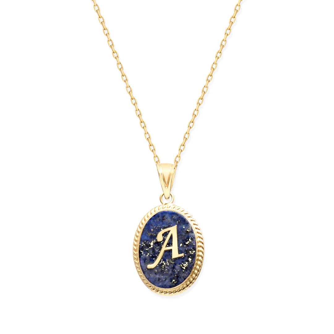 A Harfi Altın Lapis Kolye (KLY0130)