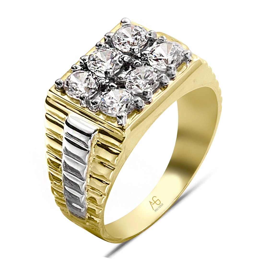 Altı Taşlı 14 Ayar Erkek Yüzüğü (EYZ0017)