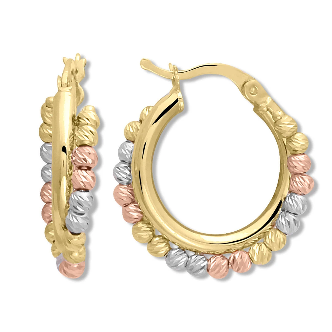 Altın 14 Ayar 2.5 Cm Dorikalı Halka Küpe (KP0290)