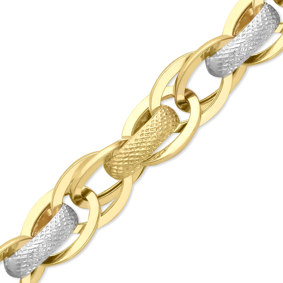 Altın 14 Ayar İki Renkli Bileklik (BLK0202)