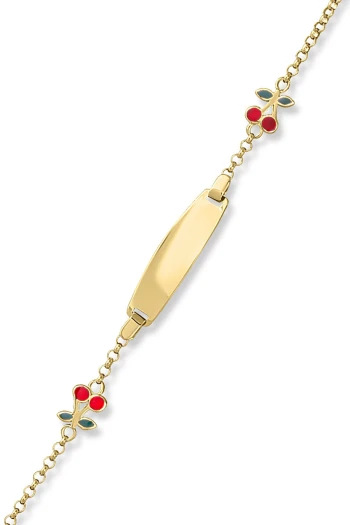 Altın 14 Ayar Kirazlı Çocuk Künyesi (CKN0019)