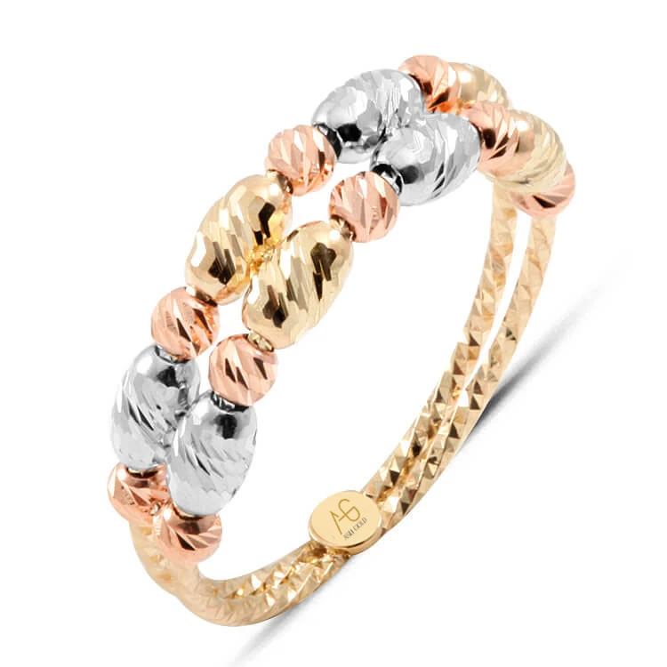 Altın 14 Ayar Oval Toplu Dorika Yüzük (YZK0084)