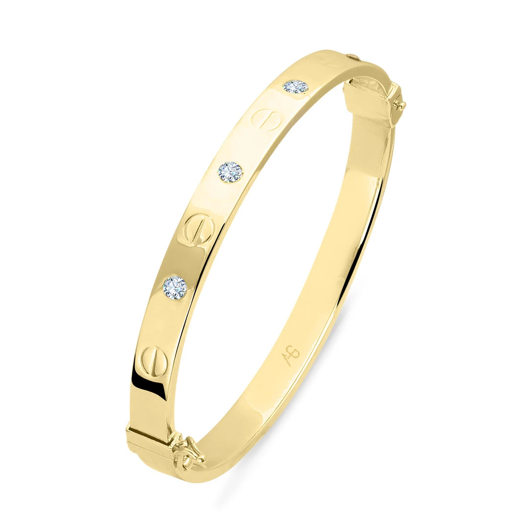 Altın 14 Ayar Taşlı Vida Bilezik (BLZ0115)