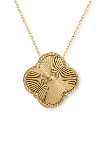 Altın 1.7 Cm Yonca Kolye