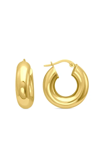 Altın 2 Cm 6 Mm Kalın Halka Küpe