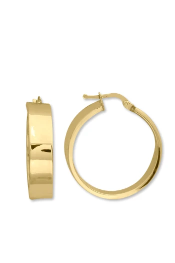 Altın 3 Cm Geniş Ray Model Halka Küpe