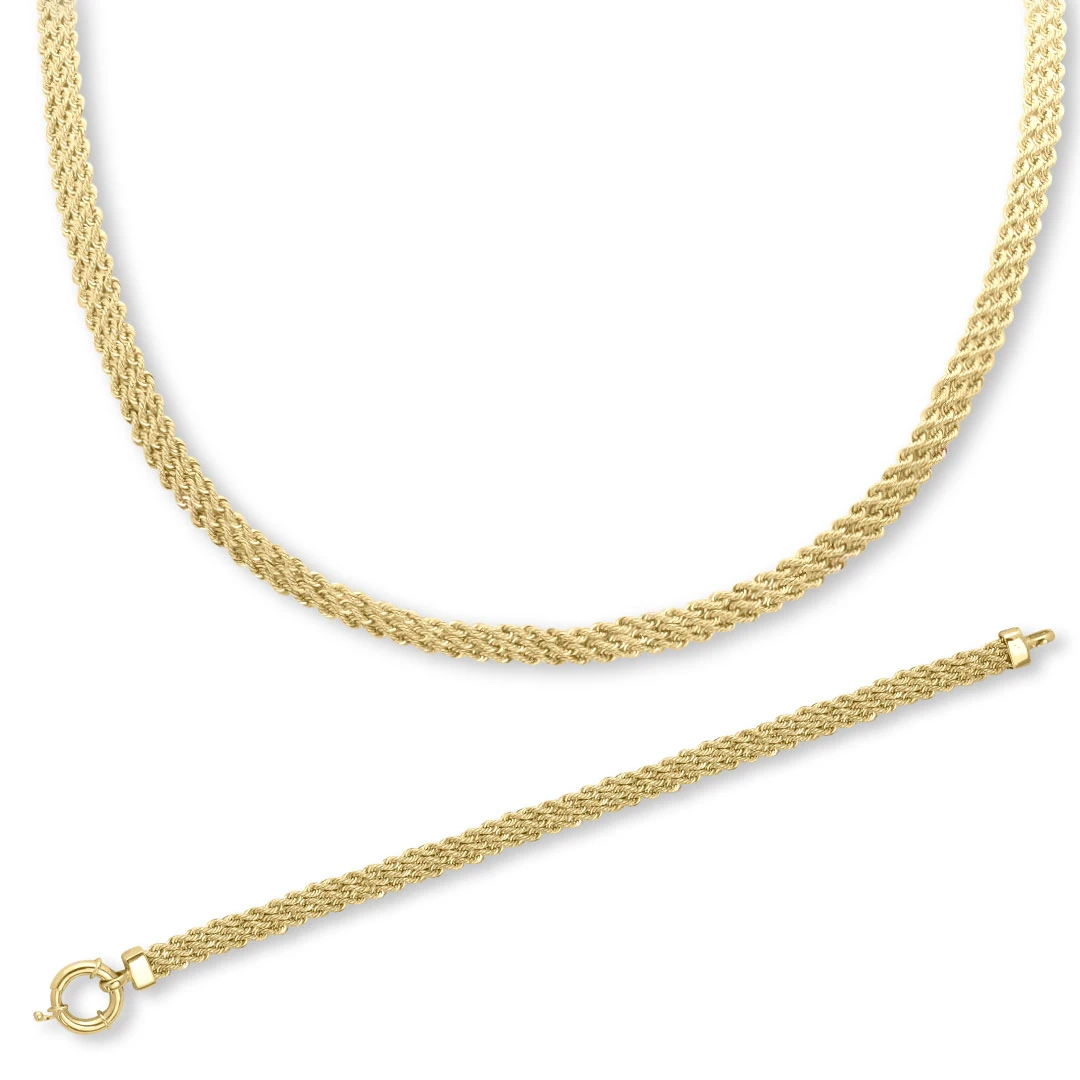 Altın 3 Sıra Halat Zincir Gerdanlık Takım (TKM0081)