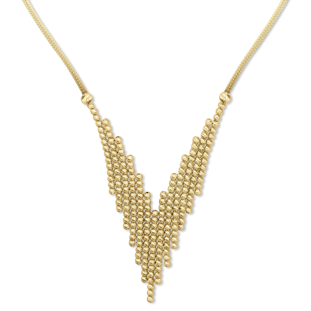 Altın Asimetrik Dizilimli Dorikalı Gerdanlık (KLY0546)