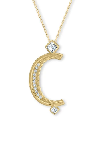 Altın Burgu Kenar Ç Harf Kolye