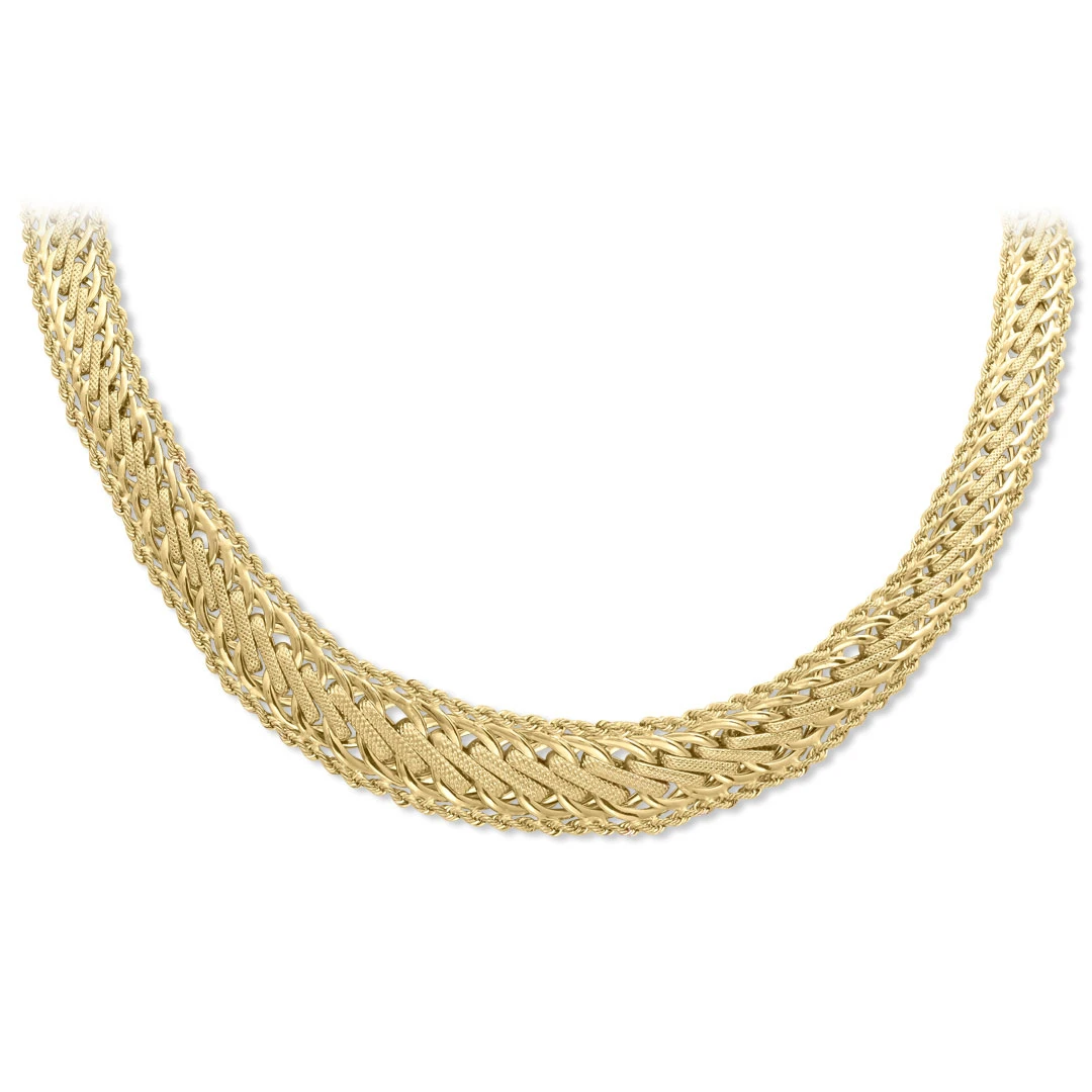 Altın Çubuklu Süzme Gösterişli Gerdanlık (SET0042)