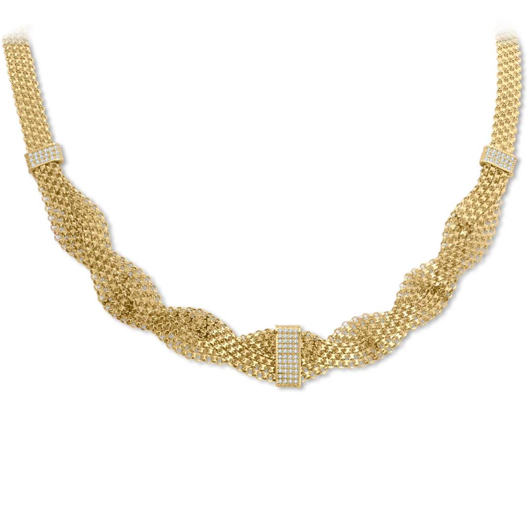 Altın Doc Zincirli Az Taşlı Gerdanlık (KLY0606)