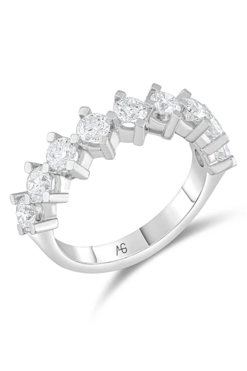 Altın Dokuz Taşlı Alyans Pırlanta Yüzük