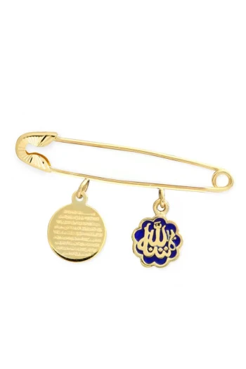 Altın Dualı İsimsiz Erkek Bebek Omuz İğnesi