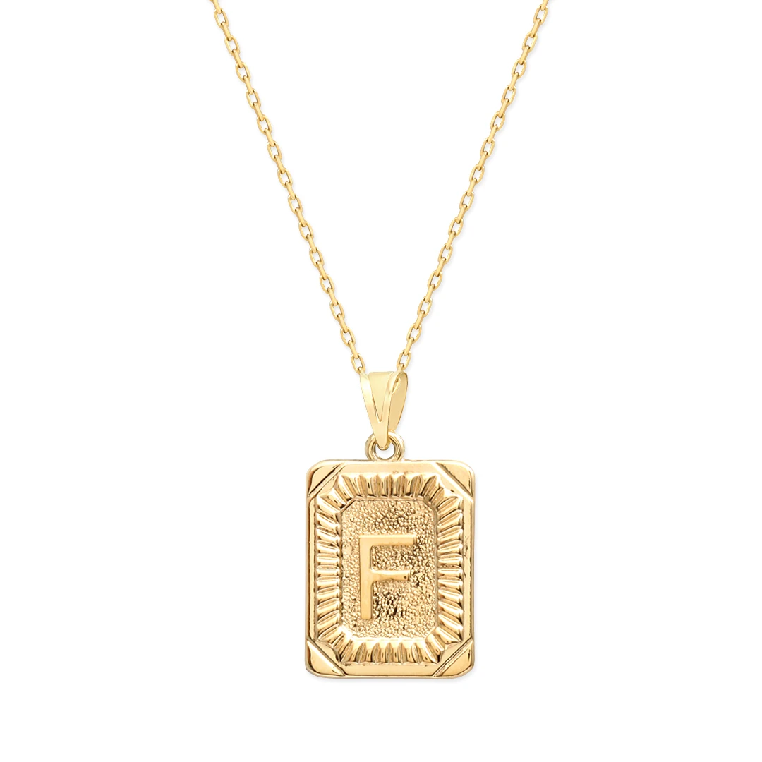 Altın F Harfi Pres Kolye (KLY0163)