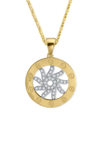 Altın Güneş Detaylı Kolye