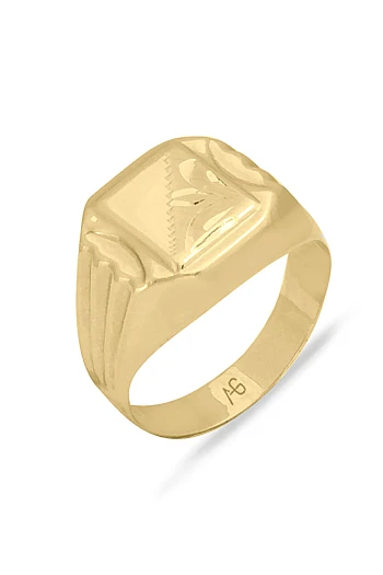 Altın Günlük Taşsız Erkek Yüzük