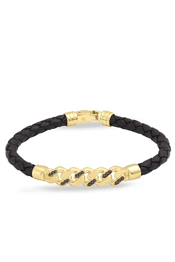 Altın Gurmet Model Erkek Deri Bileklik