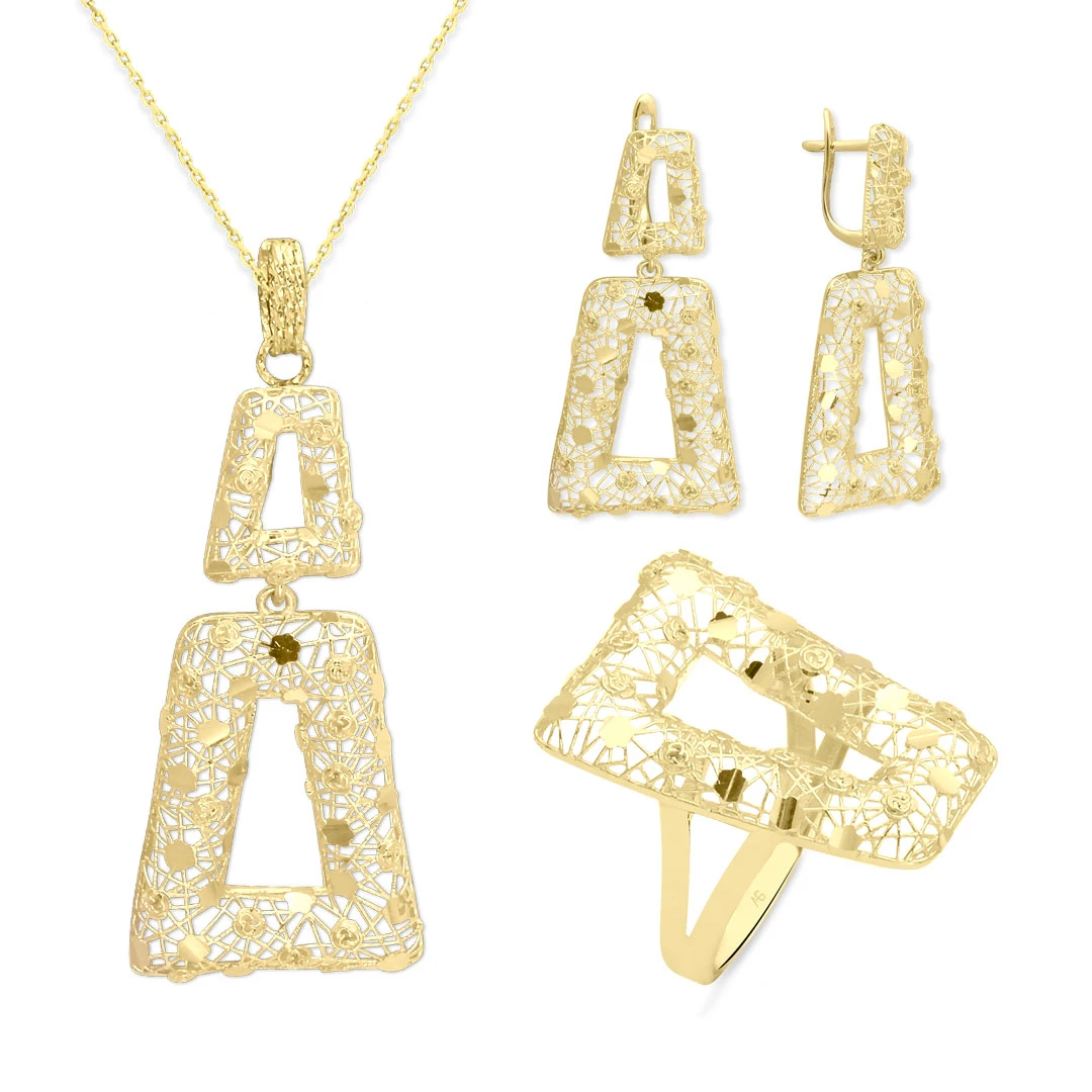 Altın İkonik İtalyan Tasarım Üçlü Set (TKM0069)