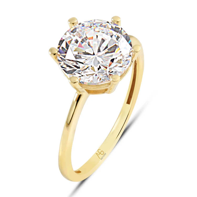 Altın İri Taşlı Tektaş Yüzük (TKY0005)