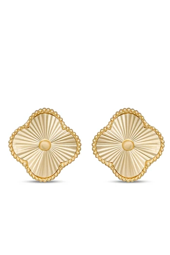 Altın Işıltılı Yonca Küpe