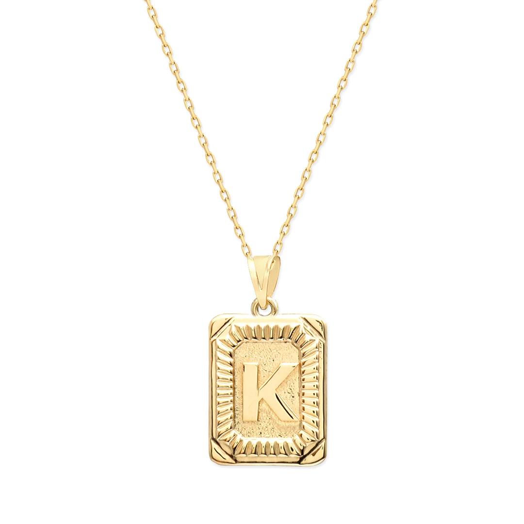 Altın K Harfi Pres Kolye (KLY0157)