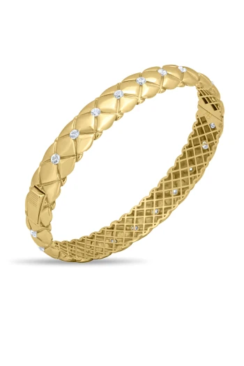 Altın Kapitone Tasarım Bombe Bilezik