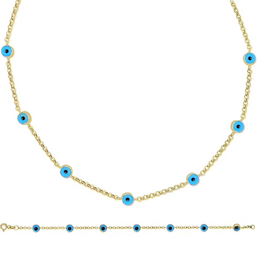 Altın Kolye Bileklik Nazar Takım (TKM0035)