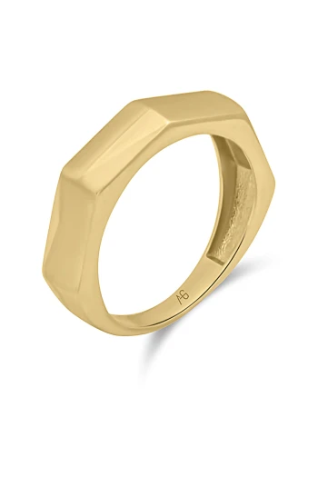 Altın Köşeli Taşsız Kadın Yüzük