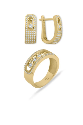 Altın Küpe Yüzük Takım